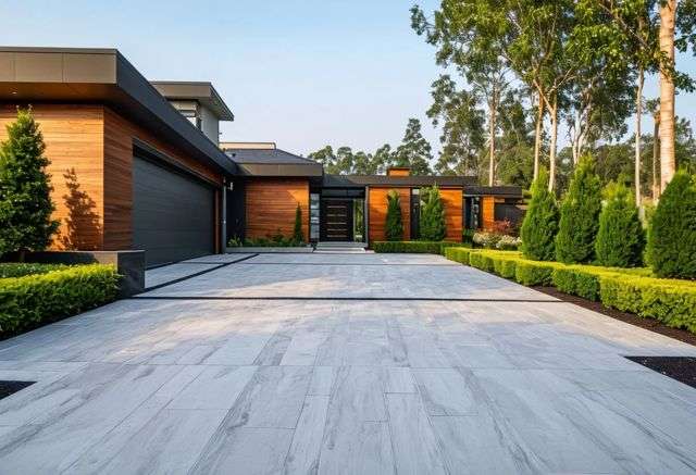 Large modern driveways with sleek design